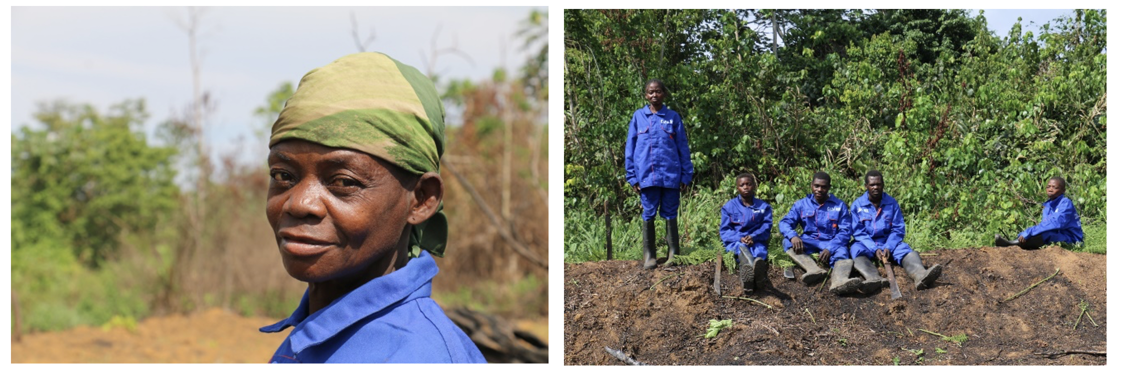 Photos: Germaine Pembe, indigenous woman, president of a farming group in Mikamba, growing cassava and groundnuts, composed of vulnerable indigenous and Bantu people. WFP/Cécile Mercier