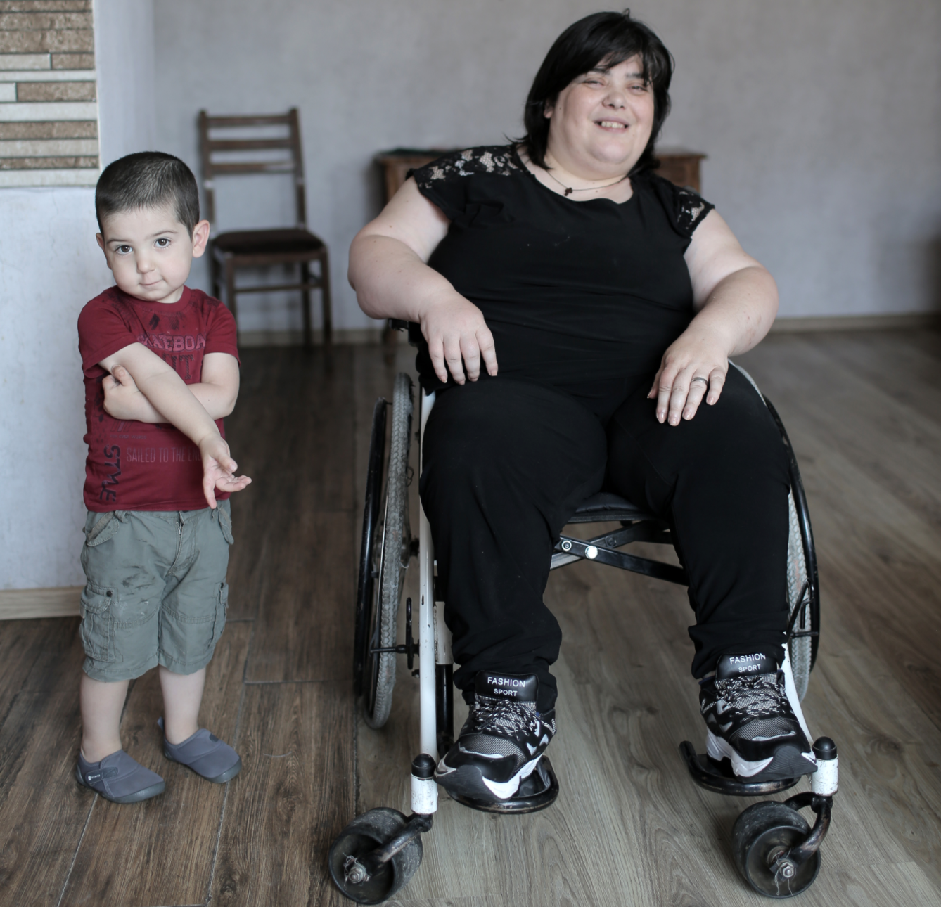 Ekaterine Kadjaia with her child, Photo by Dina Oganova/UNFPA Georgia
